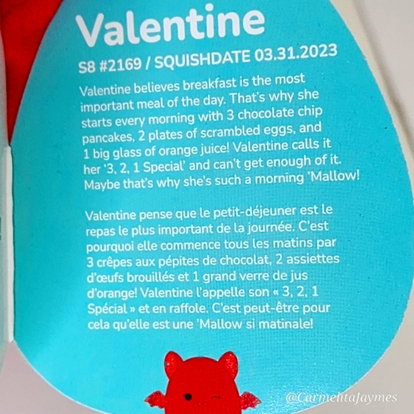 VALENTINE 🦇 FTM Red Sparkly Bat Original Squishmallow by Kelly Toy ☆ NWT ☆ - Picture 4 of 8